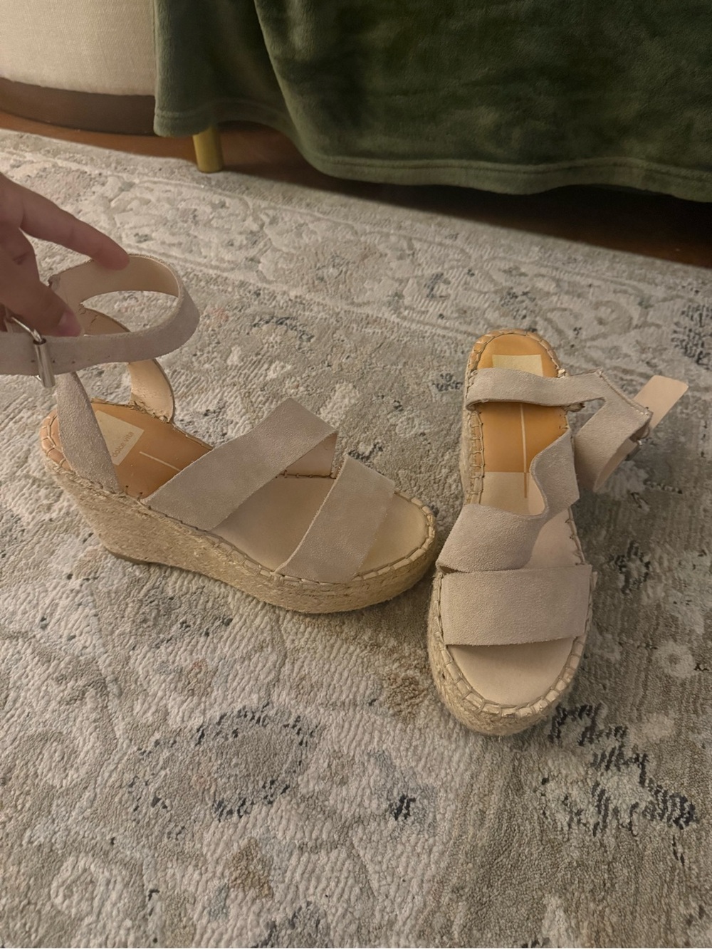 Dolce Vita Beige Espadrille Wedge Sandals